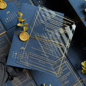 Invito Matrimoniale Personalizzato in Acrilico Satinato, Elegante Biglietto Trasparente per <span class=keywords><strong>Matrimonio</strong></span> - Product Image 5