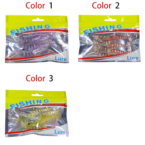 3pcs Luya Soft Lures10g/8.5cm Silicone Simulation Crevettes et Ver avec Crochet Soft Shrimp Lures - Product Image 5