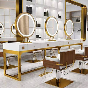 Espejo <span class=keywords><strong>con</strong></span> luz Led <span class=keywords><strong>con</strong></span> gabinete <span class=keywords><strong>Barberia</strong></span> Hair Styling Salón de belleza Muebles Peluquería Estación <span class=keywords><strong>para</strong></span> barbería - Product Image 2