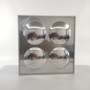 <span class=keywords><strong>Espejo</strong></span> Acrílico Convexo Cuadrado con Marco de Aluminio, <span class=keywords><strong>Espejo</strong></span> Decorativo de Pared para Sala de Estar - Product Image 1