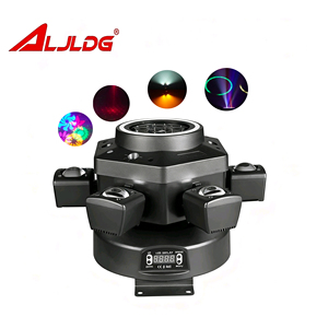 RGBW 10x10W LED 6-Arms hareketli kafa lazer DMX 512 ses aktif disko müzik projektör lambası için parti DJ sahne aydınlatma evreleme - Product Image 1