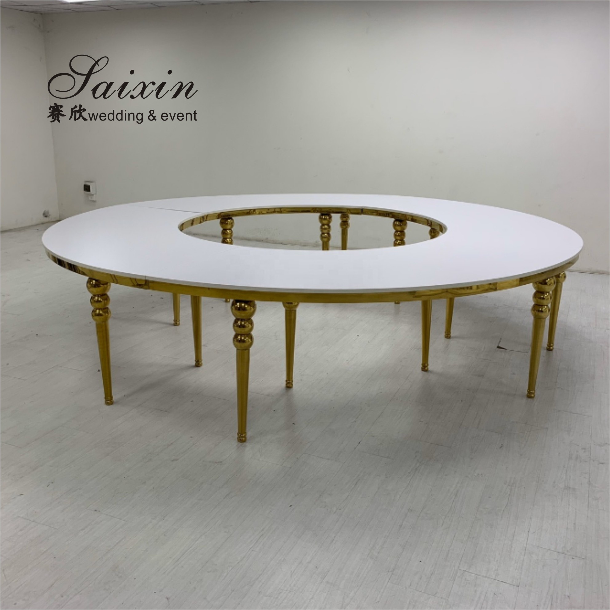 Оптовая продажа с фабрики, Круглый Большой стол из нержавеющей стали диаметром 340 см для свадебной мебели