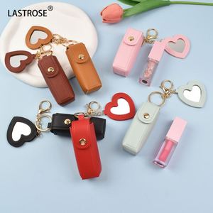 Llavero con Bolsa para Lápiz Labial, Accesorios Lindos, Mini Bolsa de Cuero PU para Bálsamo Labial, Llavero para Maquillaje, Llavero para Brillo Labial - Product Image 3