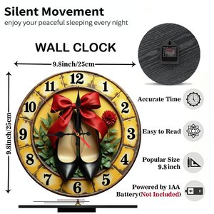 Round Wooden Wall <b>Clock</b> <b>Roman</b> Numeral Design Handcrafted Silent Non Ticking Home Interior Decoration - Product Image 6
