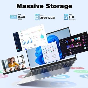 โน้ตบุ๊ก Naiklulu ขนาด 15.6 นิ้ว แรม 16GB SSD 256GB หน่วยประมวลผล Core M3 จอแสดงผล FHD ระบบปฏิบัติการ Windows 11 Pro เหมาะสำหรับนักเรียน - Product Image 5