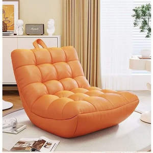 Chaise longue moderne canapé paresseux pour salon chambre à coucher avec cuir PU rembourré - Product Image 3