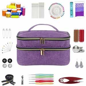 Double-Layer <b>Sewing</b> Organizer Storage Bag Portable Travel <b>Sewing</b> <b>Kit</b> Case - Product Image 1