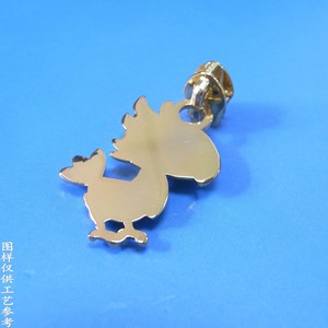 Tirette de fermeture éclair personnalisée en alliage de zinc, figurine de dessin animé 3D dorée pour sacs, vêtements, textiles de maison, glissière métallique durable - Product Image 3
