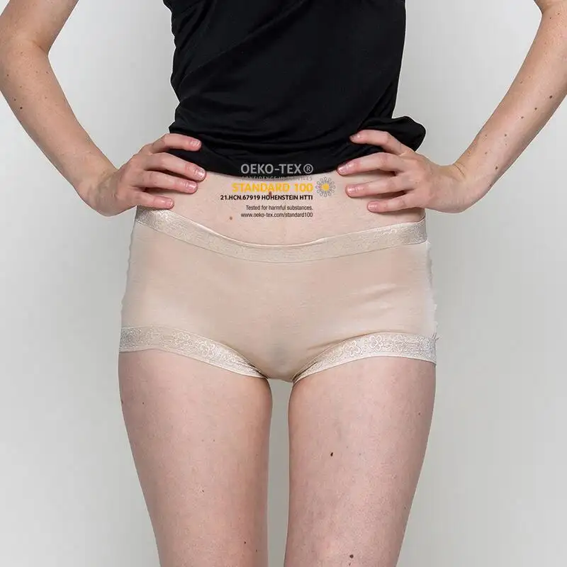Plus Size Mid Waist One Piece Breathable Ice Silk Underwear Seamless Girls In Silk Panties
