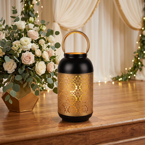 Wholesale Dual Tone Moroccan Style Votive <b>Candle</b> <b>Holder</b> <b>Lantern</b> with Custom Cutwork for Home Decoration - Product Image 1