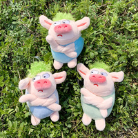 Usine personnalisé chaud à la mode en colère cochon vert en peluche mignon cochon laid pendentif sac porte-clés jouet pour hommes et femmes idée cadeau d'anniversaire