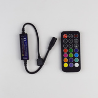 Contrôleur LED sans fil DC5-24V, télécommande 21 touches, 12 couleurs pour bande LED RGB, connecteur anode commun DC 4 broches
