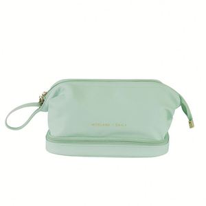 Bolsa de Cosméticos de Doble Capa con Forma de Nube, Bolso de Mano Portátil de Color Macaron Sólido, Bolsa de Almacenamiento de Gran Capacidad - Product Image 1