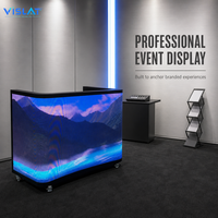 Support de table pliable compact Vislat avec écran LED pour DJ, écran vidéo portable étanche ultime pour mobile