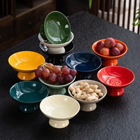 Bol à dessert créatif en céramique sur pied, coupe à glace, saladier en porcelaine pour fruits, idéal pour la maison et les restaurants
