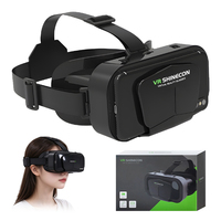 Casque VR 3D de 5,07,2 pouces avec lentilles anti-lumière bleue, longueur focale réglable, jeu immersif pour enfants - Design portable noir