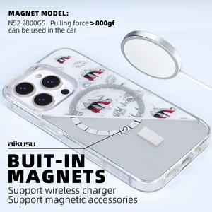 Coque de téléphone AIKUSU anti-chute avec charge sans fil pour iPhone 17 16 15 Pro Max - Product Image 4