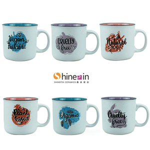 Taza de café de cerámica de gres esmaltado para regalo con logotipo impreso, moderna, clásica, vintage, moteada, 15oz - Product Image 5