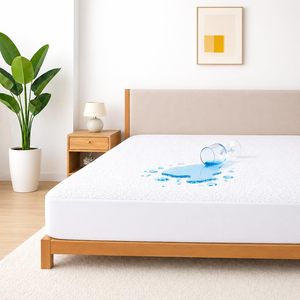 Protector de Colchón Impermeable de Algodón/Poliéster para Uso Hospitalario, Tamaño King, con Cierre en 6 Lados - Product Image 1