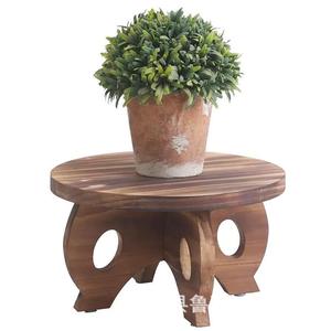 Base de madera para macetas, soporte redondo para plantas de escritorio, expositor de madera maciza para uso decorativo en interiores - Product Image 3
