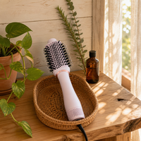 Brosse Sèche-Cheveux à Air Chaud Design Populaire, Peigne Soufflant et Volumisant, Sèche-Cheveux et Masseur Capillaire en un Seul Coup