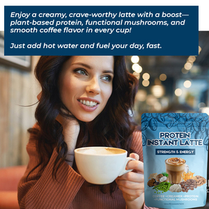 マッシュルームコーヒーココナッツクリーマー入りマッシュルームラテブレンドインスタントコーヒーパウダーメンタルフォーカス用スーパーフードプロテインスタントラテ - Product Image 3