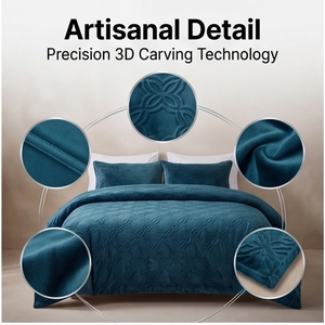 Ensemble de couvre-lit en velours floral 3D stéréoscopique personnalisé OEM/ODM, ensemble de literie en flanelle douce et chaude, certifié OEKO-<span class=keywords><strong>TEX</strong></span> - Product Image 2
