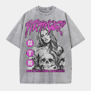 Entrepôt local américain : T-shirt graphique Strang Death Before Dishonor délavé, plusieurs couleurs, design personnalisable - Product Image 2