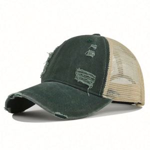 Casquette de baseball trucker personnalisée OEM avec broderie 3D, effet délavé et maille, style Dad Hat - Product Image 3