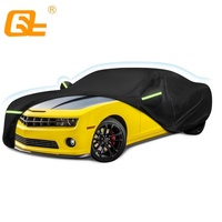 Housse de voiture complète d'extérieur pour Chevrolet Camaro 2010-2023, fermeture éclair, coupe-vent, résistante, imperméable, protection contre toutes les intempéries, noire