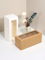 Customized 8*8*8'' 18*18*20''8x8x20cm Paper Boxes With Viewing Window, Candle Packaging Boxes Suitable for Wine Glass Gift Boxes
