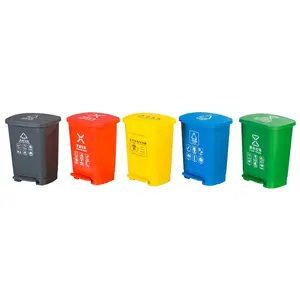 Rubber Wheels Recycling Outdoor Garbage Bins Eco-friendly Waste Bin Plastic Trash Can