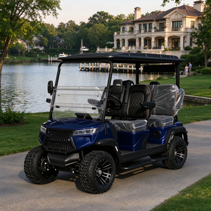 Voiturette de golf 4 places au lithium avec système audio grand écran et haut-parleurs à volume réglable - Product Image 1