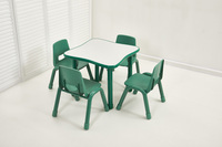 Table d'activités carrée pour la maternelle, tables et chaises rectangulaires carrées ignifuges réglables pour enfants, pour l'éducation préscolaire et le graffiti