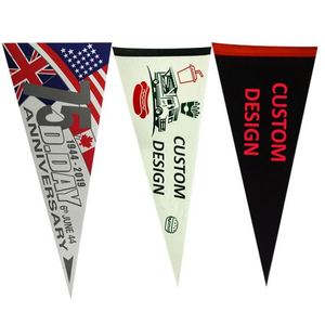 Custom Felt <b>Triangle</b> Pennant Flag Felt Banner Soft Felt Camping Promotional Flags and Banners Festival Felt Pennant Banner - Product Image 1