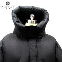 Veste matelassée noire en nylon personnalisée de haute qualité pour hommes manteau à bulles d'hiver chaud en plumes de canard vestes à capuche d'hiver