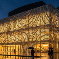 Panneaux Mashrabiya en aluminium découpés CNC pour projets de construction arabe décoratifs modernes, murs-rideaux de luxe sculptés et étanches pour hôtels