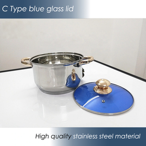 Juego de Utensilios de Cocina de Acero Inoxidable de 12 Piezas con Tapas de Vidrio Azul y Asas de Cobre, Compatible con Inducción, Utensilios de Cocina de Primera Calidad - Product Image 6