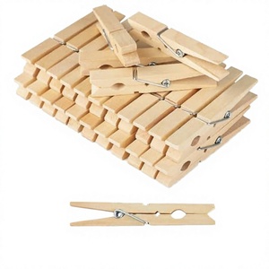 Pinces à linge en bois robustes et durables avec ressort pour usage extérieur et intérieur, garde-robe, salon, séchoir à linge, lot de 100 - Product Image 3