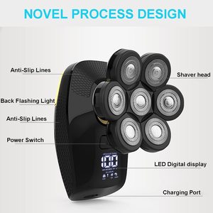 Rasoirs 5 en 1, rasoir rotatif rechargeable 7D pour hommes chauves, étanche IPX6, kit de toilettage humide et sec, rasoir électrique pour hommes - Product Image 5