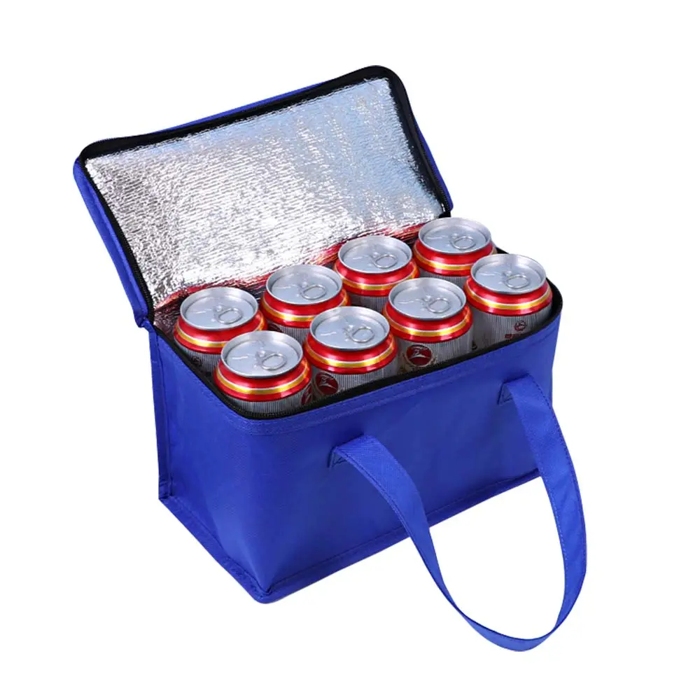 Bolsa térmica reutilizable para entrega de alimentos, bolsa de hielo plegable con aislamiento, bolsa de almuerzo impermeable y ecológica, letra negra