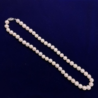 6-9mm perles d'eau douce blanches naturelles perles en vrac Akoya 45cm 4A collier de perles rondes