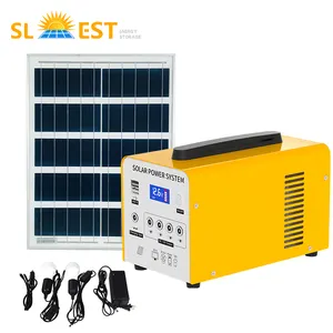 Generador solar portátil Fuente de alimentación de almacenamiento CE Bombilla de camping móvil montada en vehículo Kits de sistema de energía solar para casa de iluminación