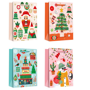 Bolsa de Compras Navideña de Cartón con Estampado en Caliente, Asa de Cinta Reciclable para Exhibiciones, <span class=keywords><strong>Supermercados</strong></span> y Promociones - Product Image 1