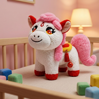 Peluche Mascotte Cheval du Nouvel An Chinois Personnalisée OEM ODM avec Pompon et Clochette pour Articles Promotionnels de Fêtes