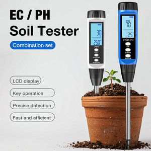 เครื่องวัดค่า <span class=keywords><strong>pH</strong></span> และ <span class=keywords><strong>EC</strong></span> ในดินแบบดิจิทัลรุ่นใหม่ ความแม่นยำสูง พร้อมชุดทดสอบดินแบบพกพาสำหรับการวิเคราะห์และตรวจสอบดิน - Product Image 4