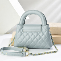 Sac à bandoulière en cuir souple à carreaux diamantés TLL0004 pour femme, petit sac carré à chaîne, sac messager
