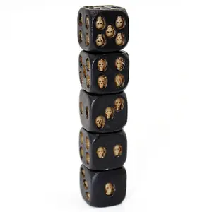 Handmade Joinste- Black skull design Dice, Game leisure and entertainment Creative Dice, Resin material Party funny game dice custom