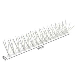 Magicatch <span class=keywords><strong>BD</strong></span>-s-5-<span class=keywords><strong>2</strong></span> Piques anti-oiseaux modernes de 60 cm à 5 broches avec base en polycarbonate et acier inoxydable 304 pour la lutte contre les nuisibles sur les garde-corps de toit - Product Image 2