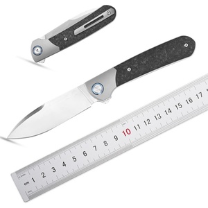 Couteau de poche pliant de survie en plein air personnalisé HK Magnacut avec manche en titane et fibre de carbone, acier M390, qualité camping DIY, OEM, garantie 1 an - Product Image 3